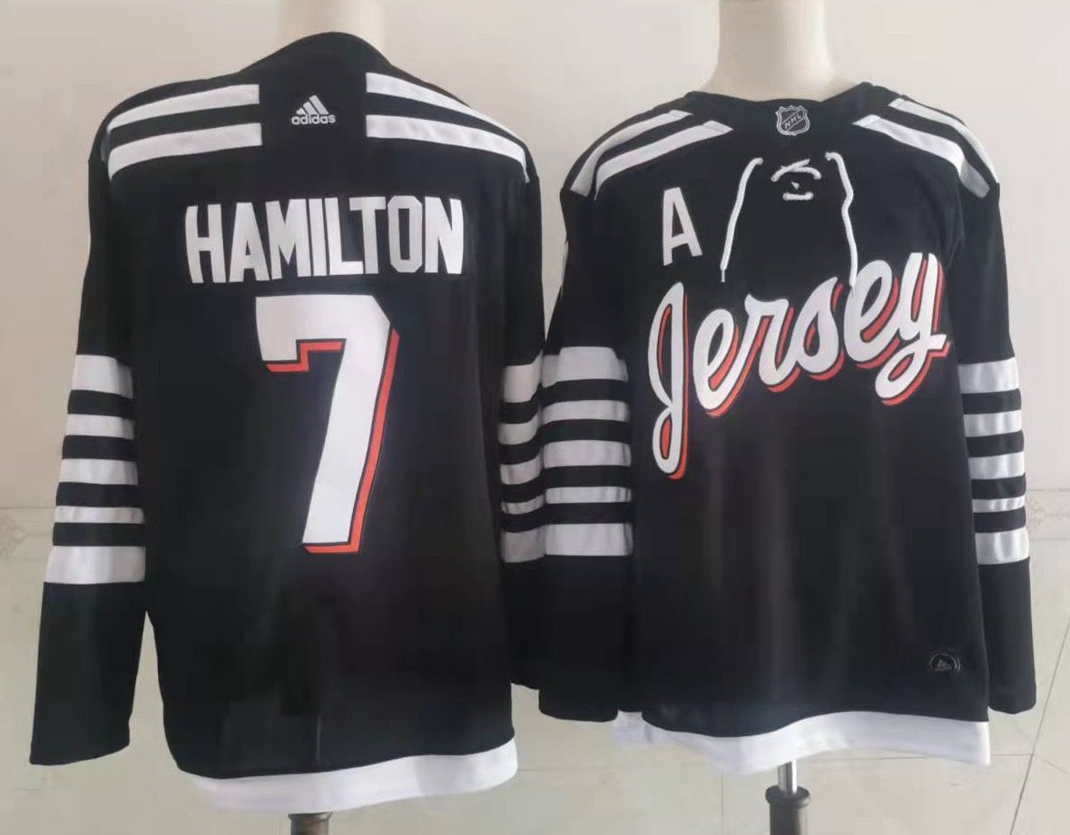 Men New Jersey Devils #7 Hamilton Blue New 2022 Adidas NHL Jersey->pittsburgh penguins->NHL Jersey